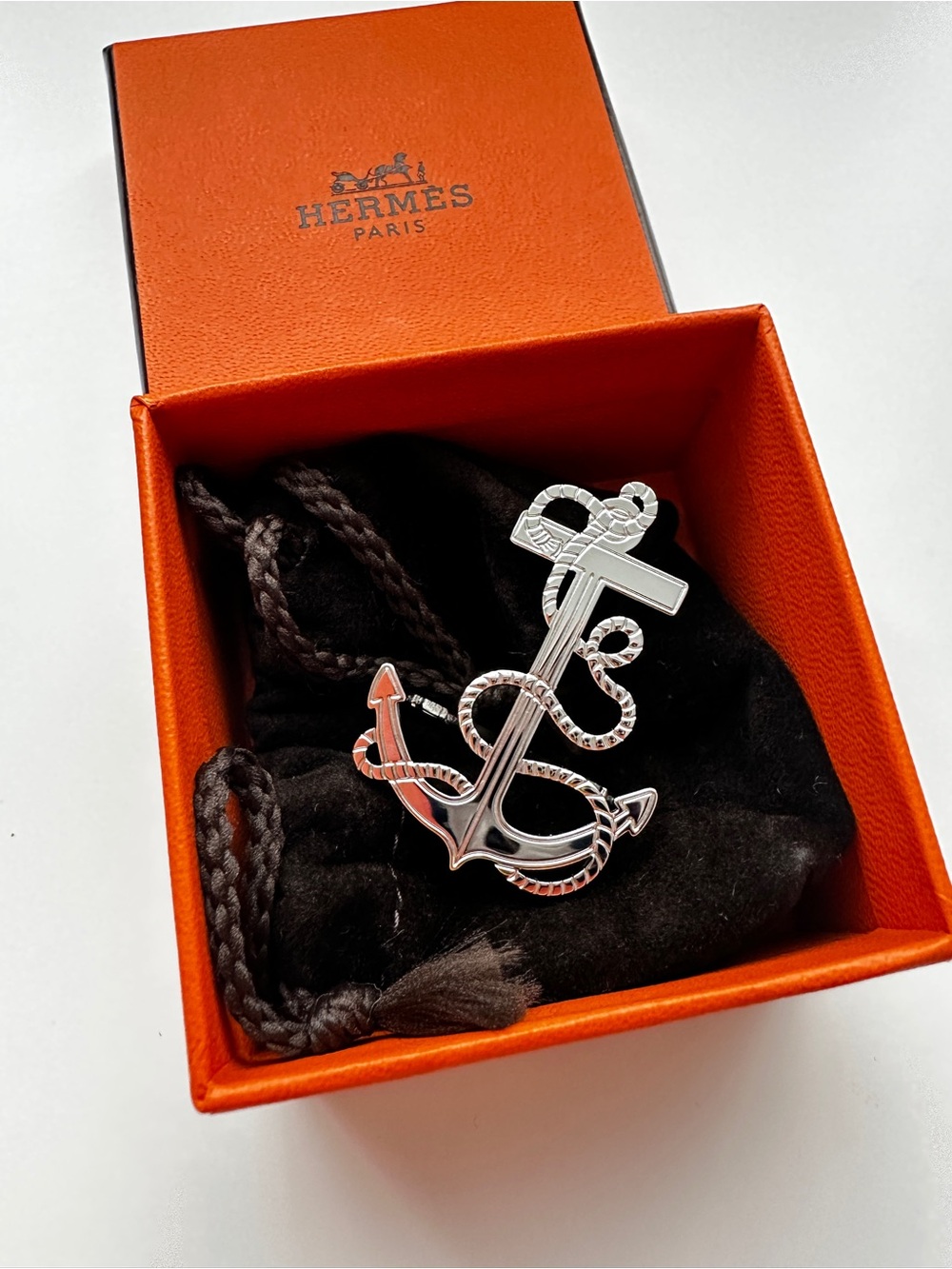 Hermes Ancre Marine scarf 70 ring